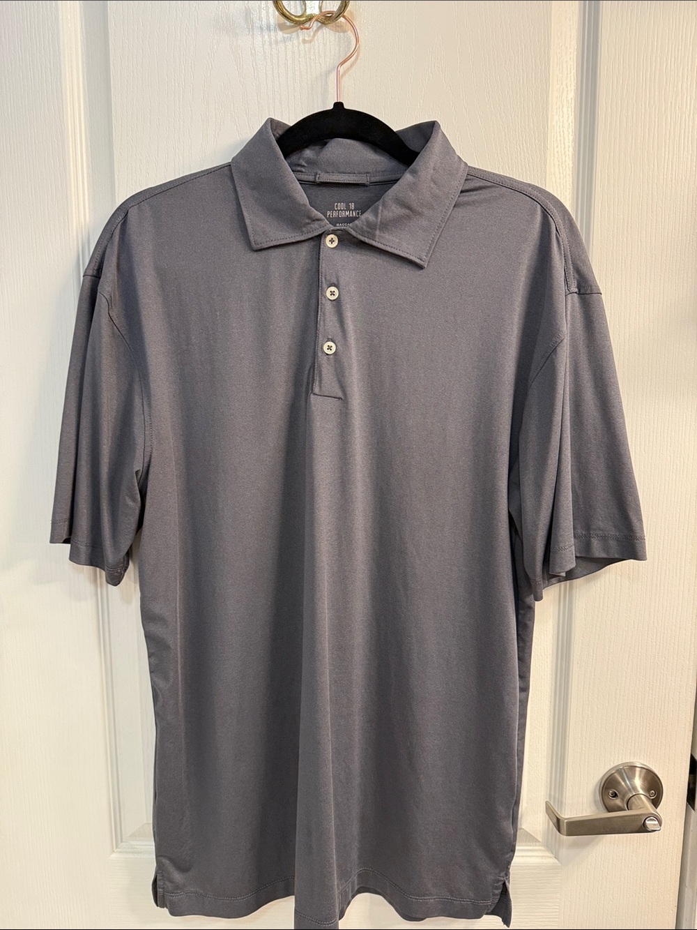 Haggar Cool 18 Performance Men's Polo Shirt - Charcoal Gray